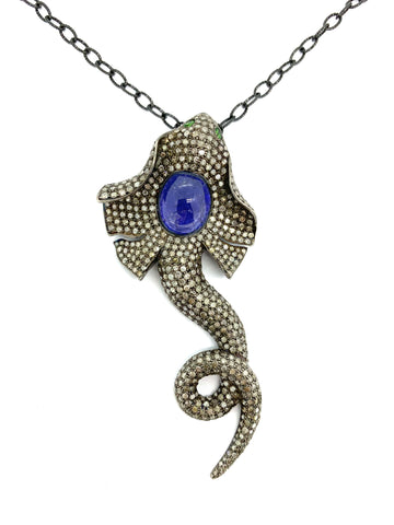 Diamond And Tanzanite Stingray Pendant