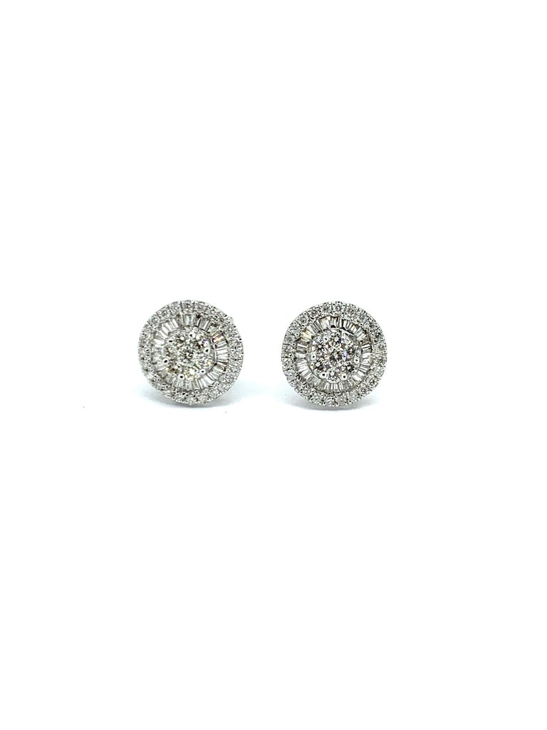 Diamond Stud Cluster Earrings