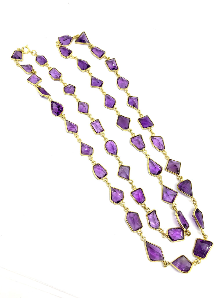 Amethyst Stone Chain Necklace