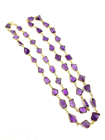 Amethyst Stone Chain Necklace