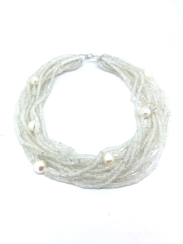 Moonstone and Baroque Pearl Necklace , perfect for a bride