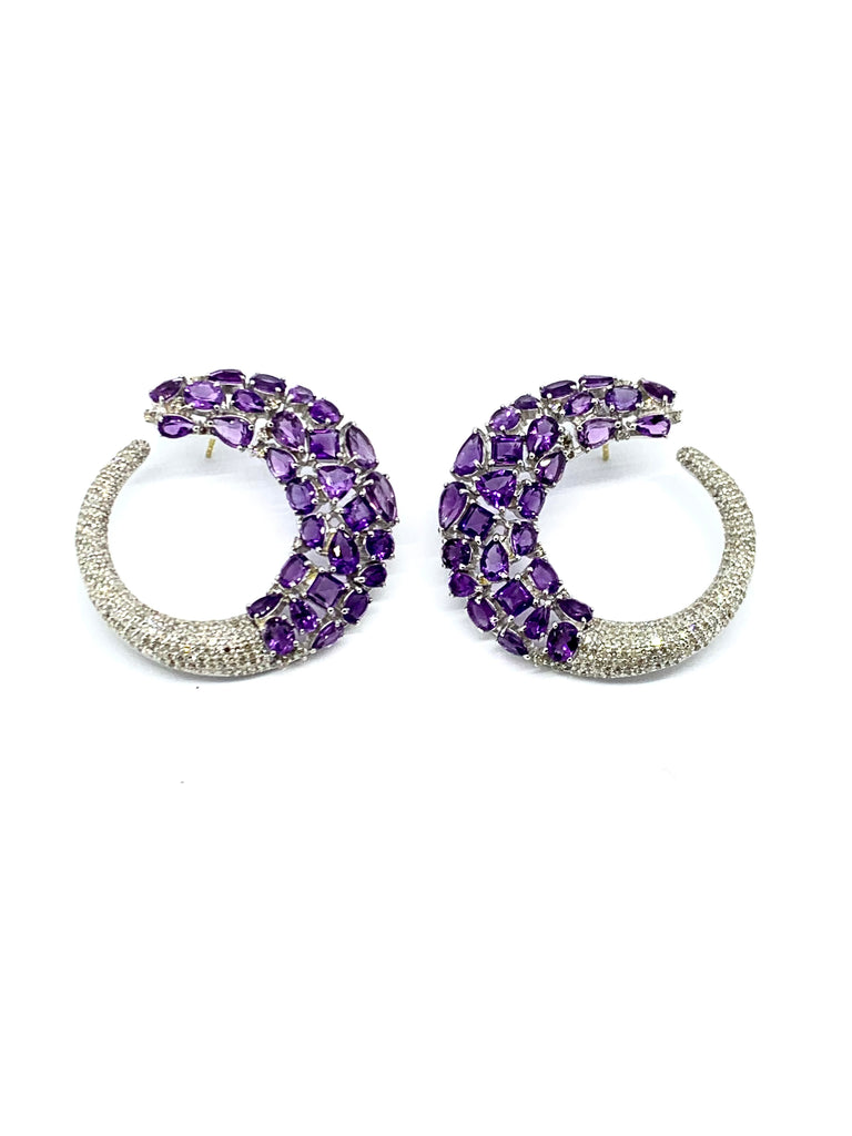 Amethyst and Diamond Earrings