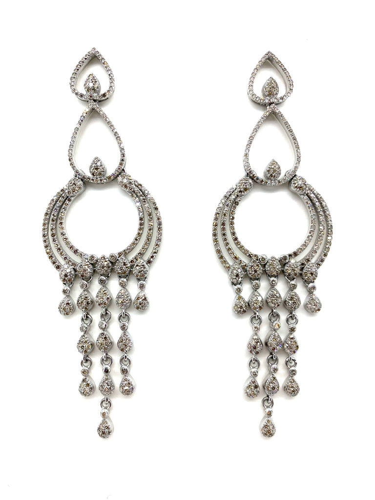 Long Diamond Statement Earrings