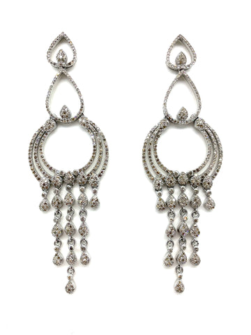 Long Diamond Statement Earrings