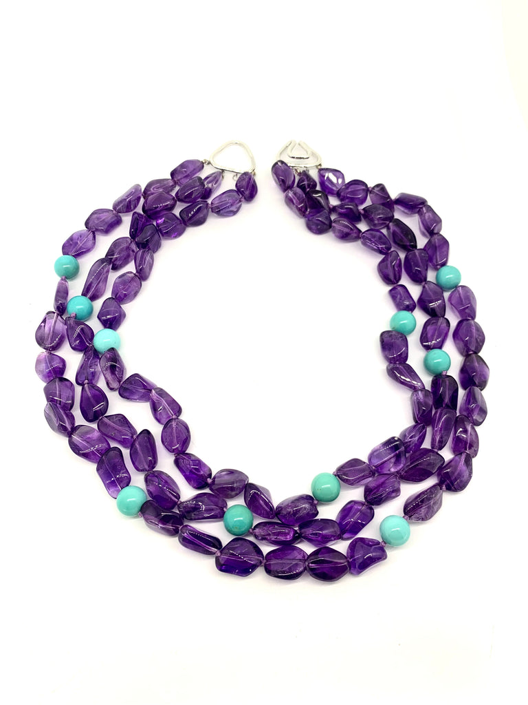 Turquoise and Amethyst Necklace