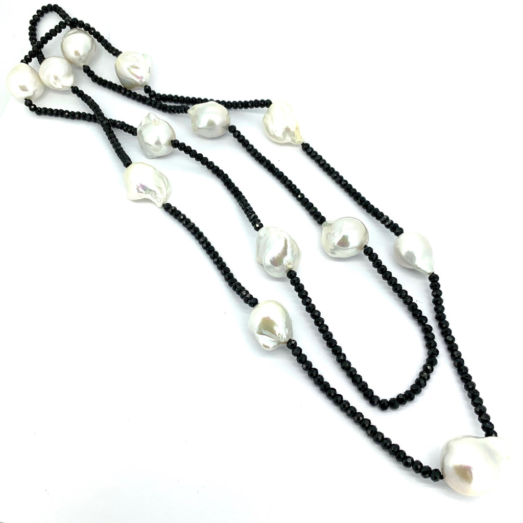 Black Spinel Baroque Pearl Necklace