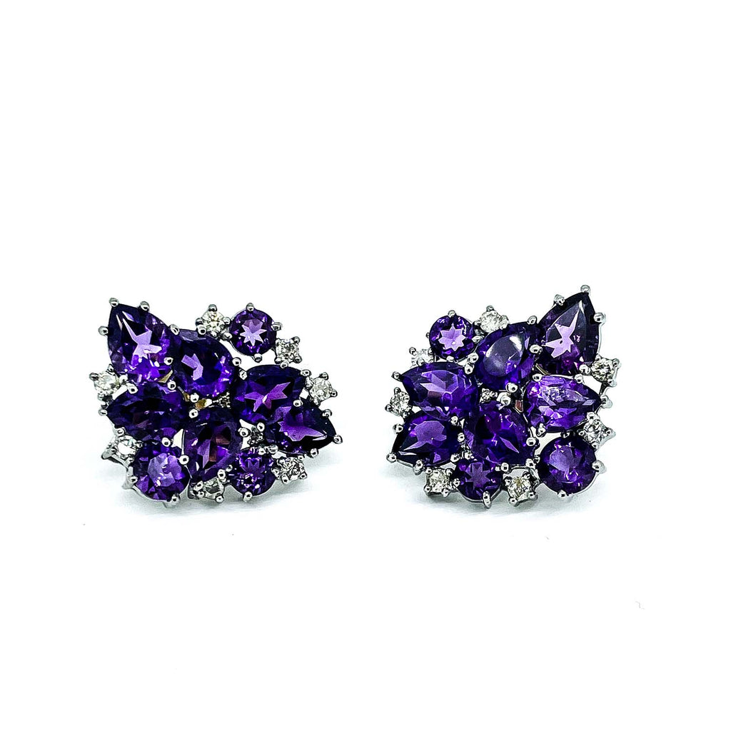 Amethyst and diamond Earrings
