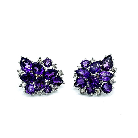 Amethyst and diamond Earrings