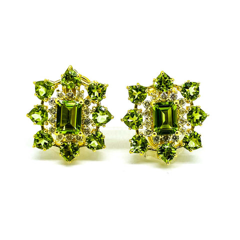 Peridot and Diamond Earrings
