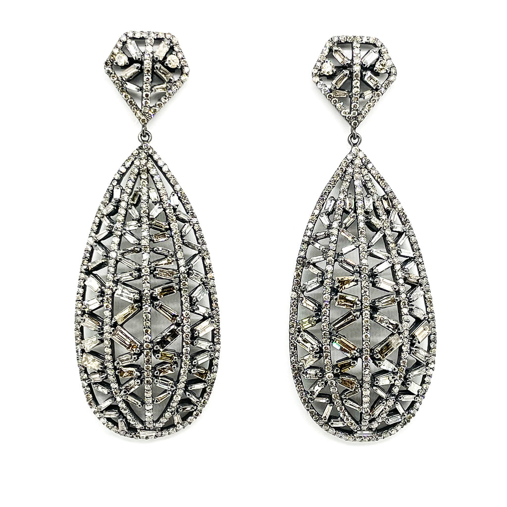 Diamond Teardrop Cage Earrings