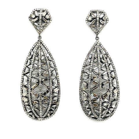 Diamond Teardrop Cage Earrings