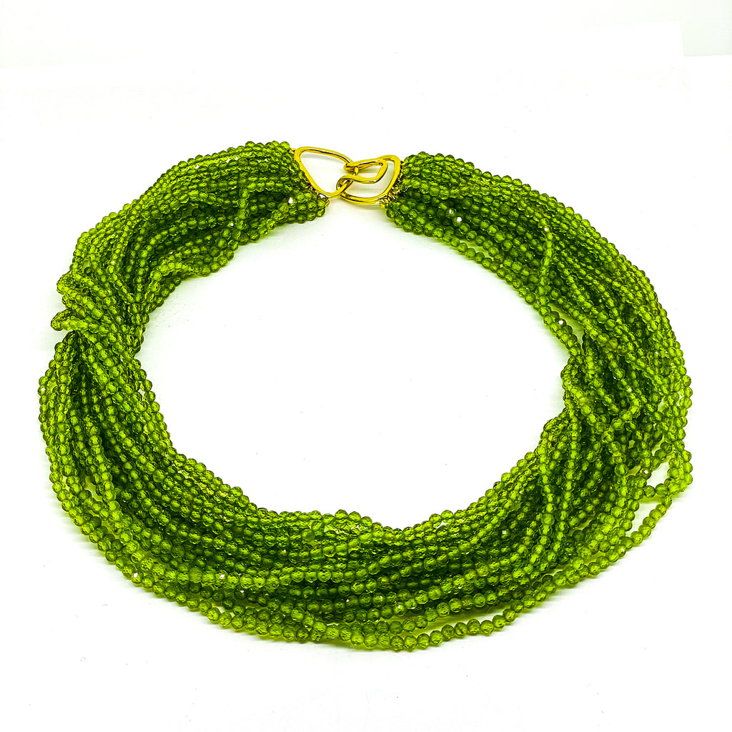 Faceted Multi strand Peridot necklace