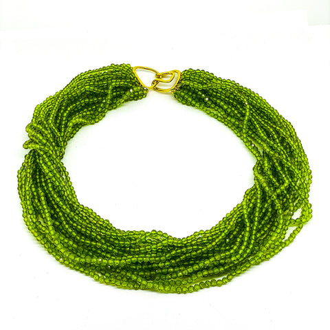 Faceted Multi strand Peridot necklace