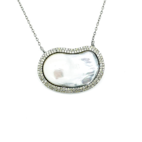 Baroque Pearl And diamond Pendant