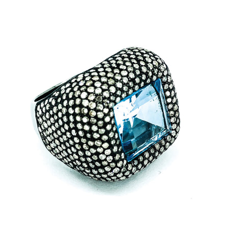 London Blue Topaz Diamond Ring