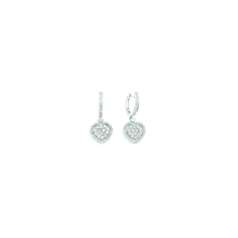 Diamond Heart Drop Earrings