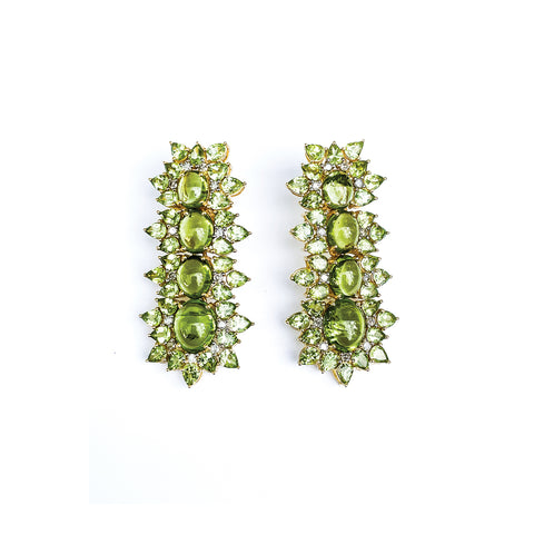 Peridot and Diamond Earrings