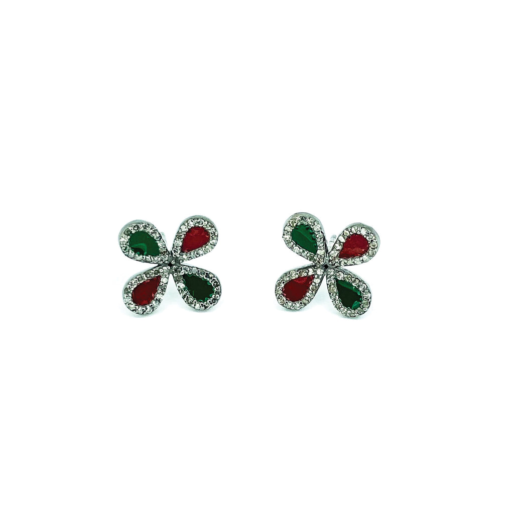 Diamond Enamel Earrings
