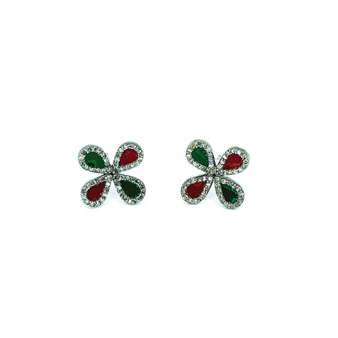 Diamond Enamel Earrings