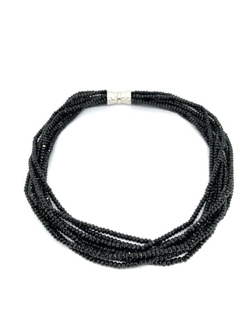 Black Spinel Torsade Necklace