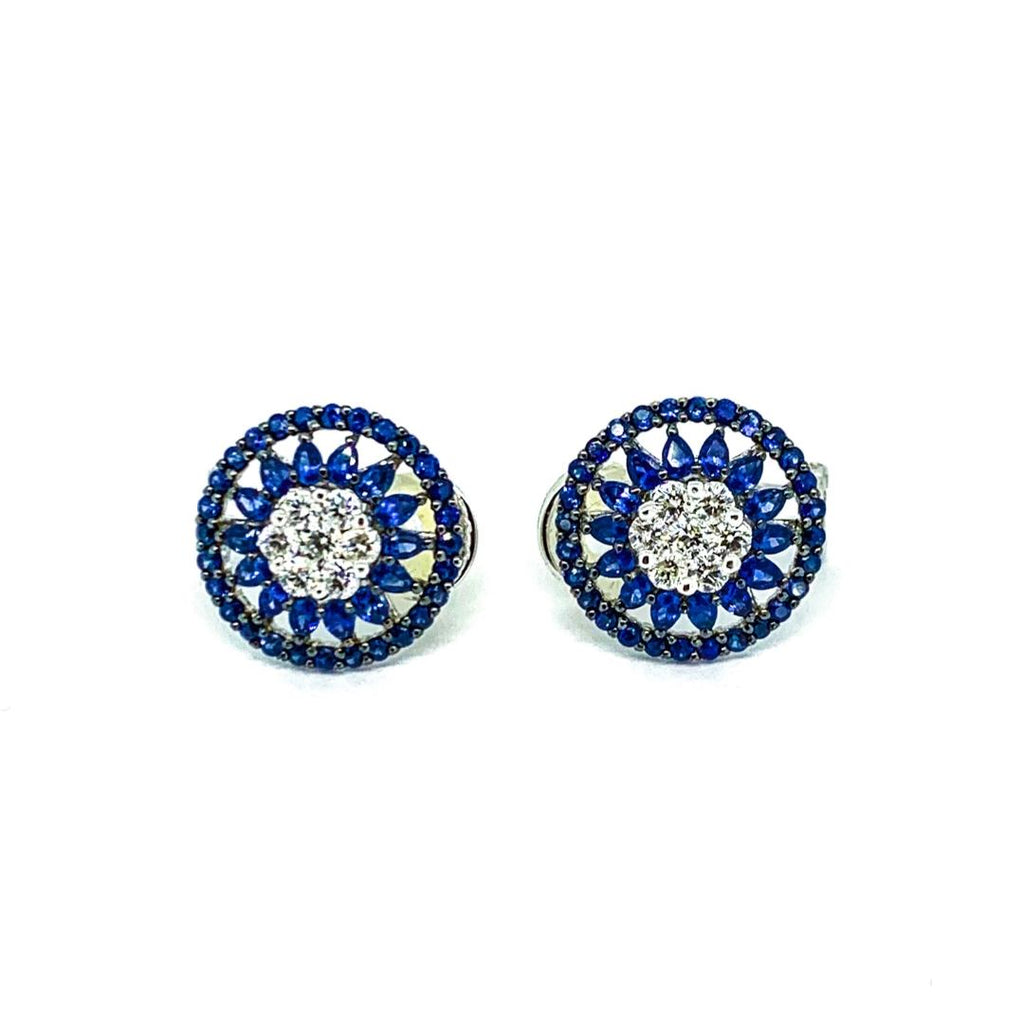 Diamond and Sapphire Star Earrings