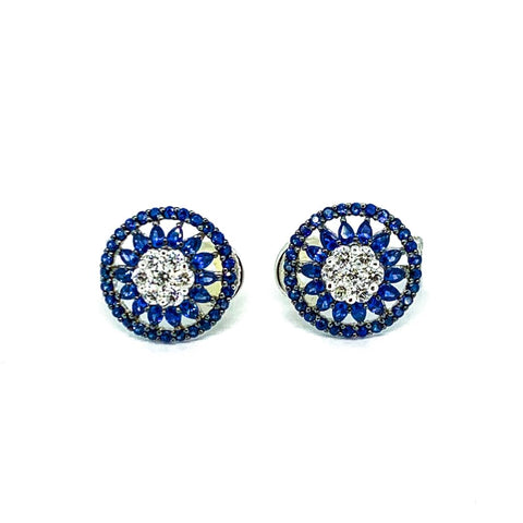 Diamond and Sapphire Star Earrings