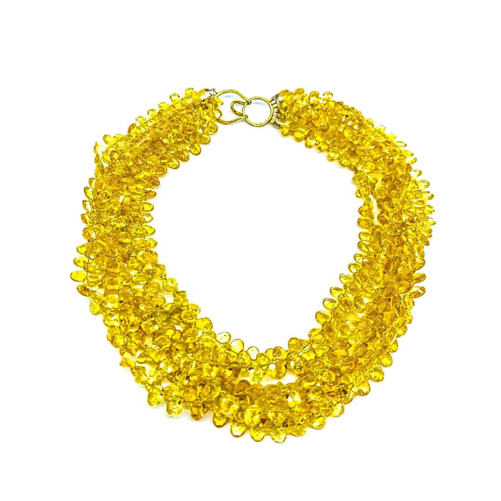 Faceted Citrine Torsade Necklace