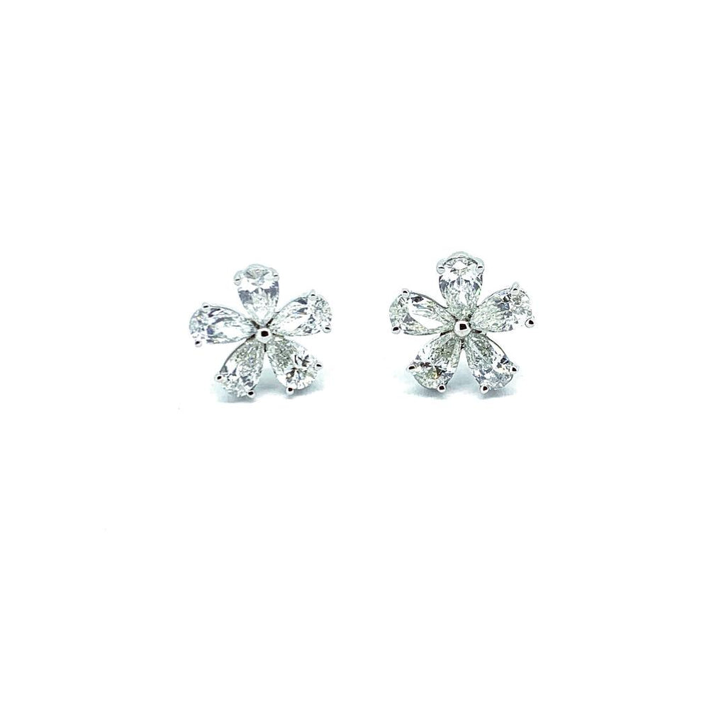 Pear shape Diamond Flower Earring
